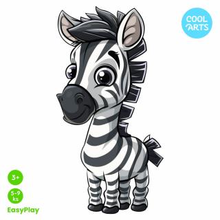 Trpezlivá zebra - EasyPlay (5 - 9 ks) - Drevené Puzzle