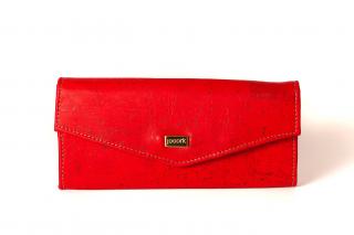 Korková peňaženka BARCELONA Farba: žiarivo-červená