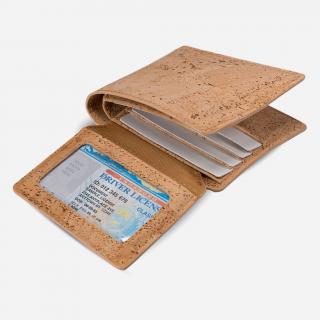 Korková peňaženka KREDITKA s RFID Farba: natural
