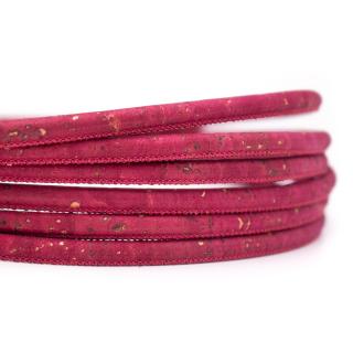 Korkové šnúrky - okrúhle 5mm Farba: červená