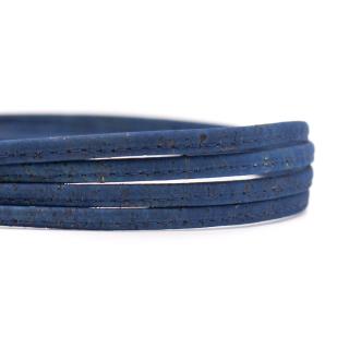 Korkové šnúrky - ploché 5 mm Farba: modrá