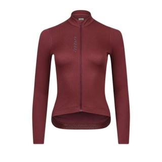 W Cyklodres ISADORE Signature Thermal Long Sleeve Jersey Red Mahogany (Cyklodres ISADORE )