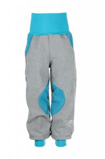 Zateplené softshellové nohavice Šedo-modré Veľkosť: 110