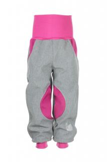 Zateplené softshellové nohavice Šedo-ružové Veľkosť: 80