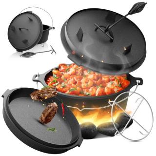 Broil-master® Liatinový kotlík s nožičkami a podložkou 13 L