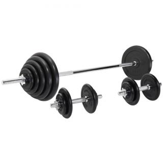 Gorilla Sports Činkový set, pogumované kotúče, 100 kg