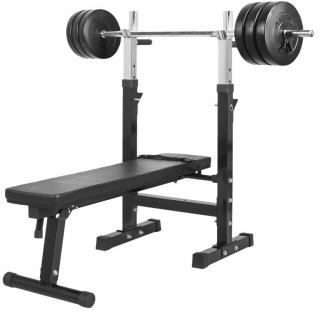 Gorilla Sports Posilňovacia lavica + nakladací set, 38 kg