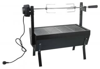 Gril BARBECUE - 60 cm s motorom na drevené uhlie, 230 V (Gril na drevené uhlie)