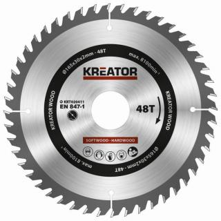 KREATOR pílový kotúč na drevo - 165mm, 48 T