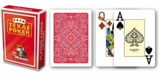 Modiano 2 rohy 100 % plastové karty – červené (Pokerové karty)