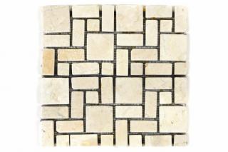 Mramorová mozaika Garth- krémová obklad 1 m2 (CENA je za 1 m2 obkladu = 9 sieťok)