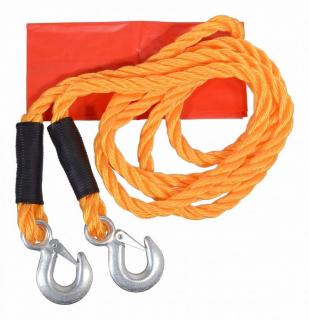 Ťažné lano s karabínami - 3,4 m, oranžové