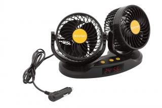 Ventilátor MITCHELL DUO na palubnú dosku s teplomerom - 24 V