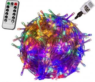 Vianočné LED osvetlenie - reťaz 20 m, 200 LED, farebné, ovládač
