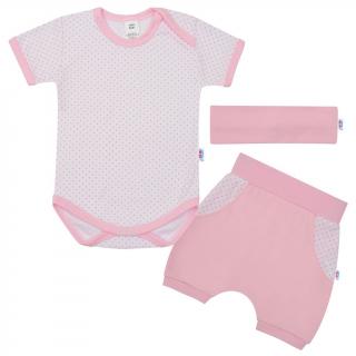 3-dielna letná bavlnená súprava New Baby Perfect Summer svetlo ružová 62 (3-6m)