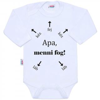 Body s potlačou New Baby Apa, menni fog! 56 (0-3m)