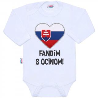 Body s potlačou New Baby Fandím s ocinom biele 56 (0-3m)