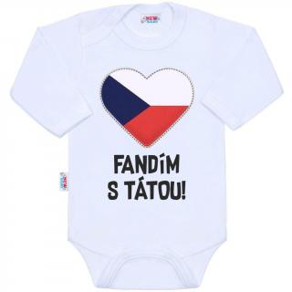 Body s potlačou New Baby Fandím s tátou 56 (0-3m)