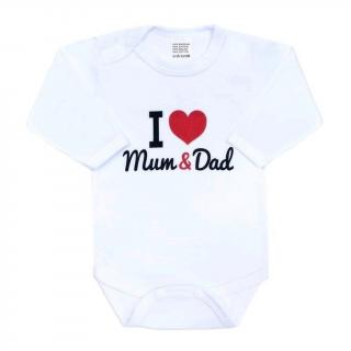 Body s potlačou New Baby I Love Mum and Dad 56 (0-3m)