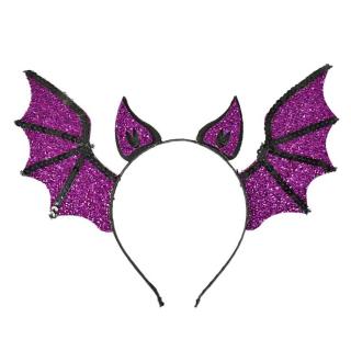 Čelenka netopier fialová Halloween