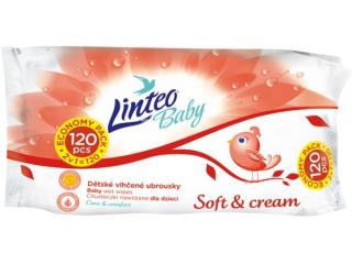 Detské vlhčené obrúsky Linteo Baby 120 ks Soft and cream