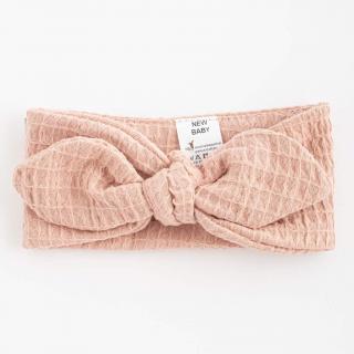 Dojčenská mušelínová čelenka New Baby Comfort clothes ružová Univerzálna
