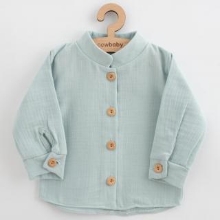Dojčenská mušelínová košeľa New Baby Soft dress mätová 56 (0-3m)