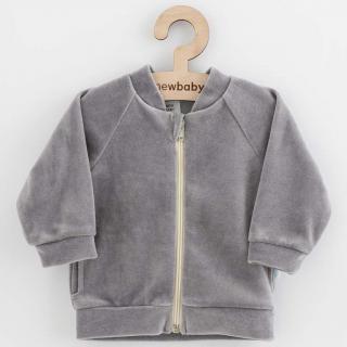 Dojčenská semišková mikina New Baby Suede clothes sivá 74 (6-9m)