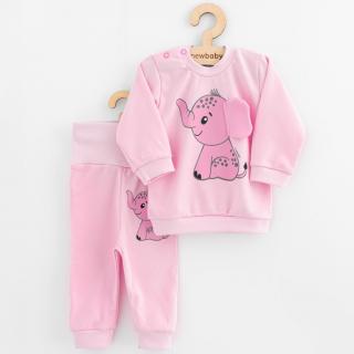 Dojčenská súprava tričko a tepláčky New Baby Happy Elephant pink 86 (12-18m)