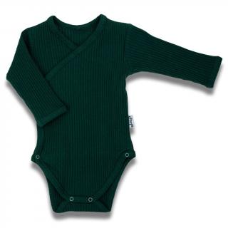 Dojčenské bavlnené body s bočným zapínaním dlhý rukáv Nicol Bambi zelená 56 (0-3m)