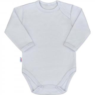Dojčenské bavlnené body s dlhým rukávom New Baby Pastel sivé 74 (6-9m)