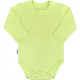Dojčenské bavlnené body s dlhým rukávom New Baby Pastel zelené 62 (3-6m)