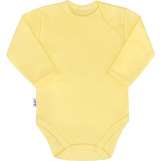 Dojčenské bavlnené body s dlhým rukávom New Baby Pastel žlté 62 (3-6m)
