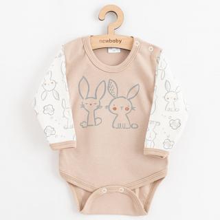 Dojčenské bavlnené body s dlhým rukávom New Baby Rabbit friends 56 (0-3m)