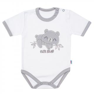 Dojčenské bavlnené body s krátkym rukávom New Baby Cute Bear 80 (9-12m)