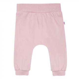 Dojčenské bavlnené tepláčky New Baby BrumBrum old pink 56 (0-3m)