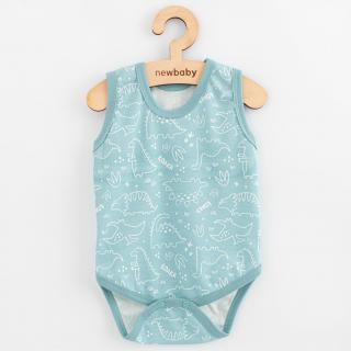 Dojčenské body bez rukávov New Baby Classic II dino mätové chlapec 80 (9-12m)