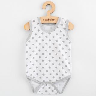 Dojčenské body bez rukávov New Baby Classic II hviezdičky šedé chlapec 74 (6-9m)