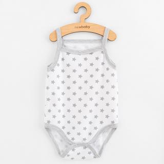 Dojčenské body bez rukávov New Baby Classic II hviezdičky šedé dievča 62 (3-6m)