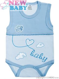 Dojčenské body bez rukávov New Baby Clouds modré 86 (12-18m)