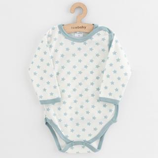 Dojčenské body celorozopínacie New Baby Classic II hviezdy mátové 50