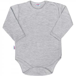 Dojčenské body celorozopínacie New Baby Classic II sivé 56 (0-3m)