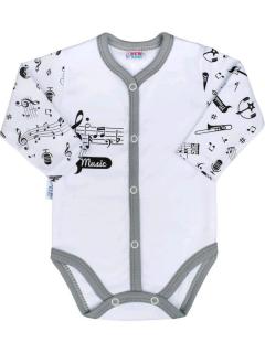 Dojčenské body celorozopínacie New Baby Music 68 (4-6m)