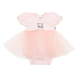 Dojčenské body s tylovou sukienkou New Baby Wonderful ružové 62 (3-6m)