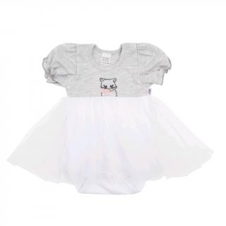 Dojčenské body s tylovou sukienkou New Baby Wonderful sivé 62 (3-6m)