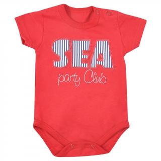 Dojčenské letné body Koala Sea Party červené 80 (9-12m)