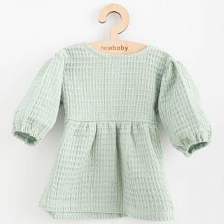 Dojčenské mušelínové šaty New Baby Comfort clothes šalviová 80 (9-12m)