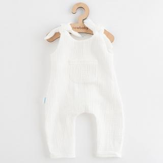 Dojčenské mušelínové zahradníčky New Baby Soft dress béžová 74 (6-9m)