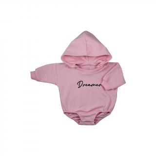 Dojčenské teplákové body s kapucňou baggy Koala Dreamer ružová 80 (9-12m)