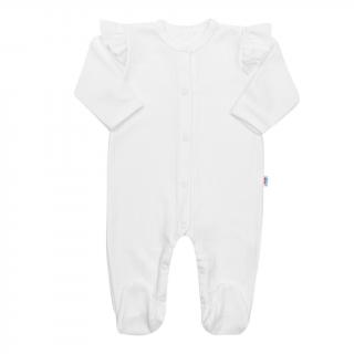 Dojčenský bavlnený overal New Baby Practical biely dievča 80 (9-12m)